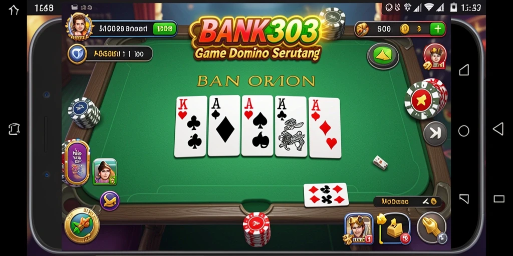 Tampilan gameplay Domino yang menawan dalam BANK303.