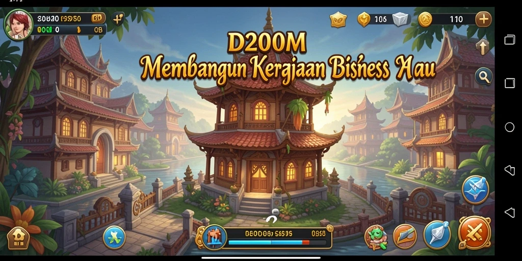 Tampilan screenshot D200M yang menunjukkan gameplay Tycoon yang menarik.