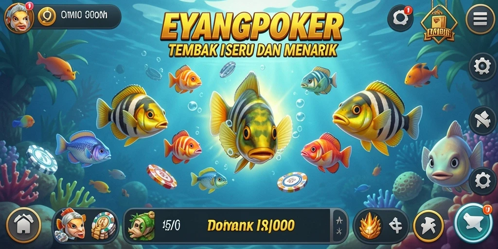 Screenshot gameplay Tembak Ikan yang mendebarkan di EYANGPOKER.