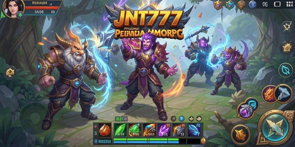 Screenshot gameplay JNT777 yang menampilkan pertempuran epik.