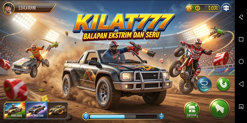 Gameplay Racing KILAT777 yang mendebarkan dan cepat.