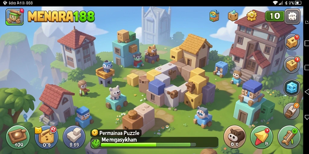 Screenshot MENARA188 menampilkan level Puzzle yang menantang dan mendebarkan.