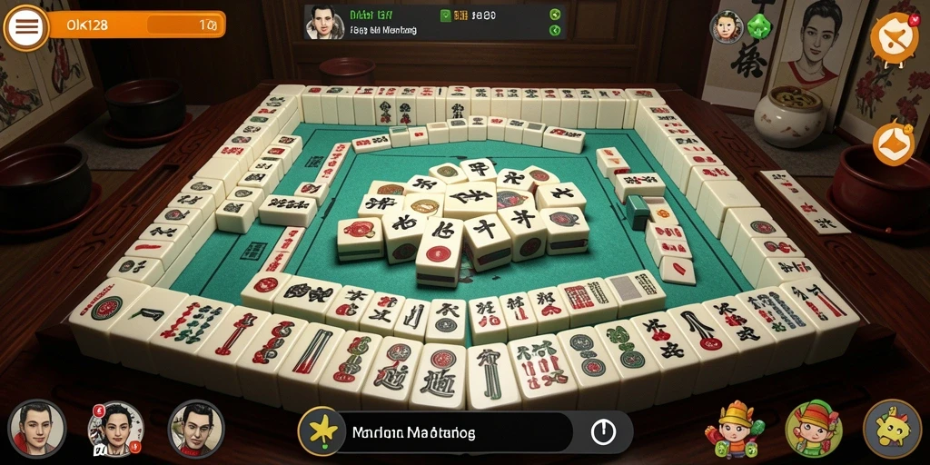 Screenshot gameplay <strong>OLX128</strong> menampilkan keseruan permainan Mahjong.