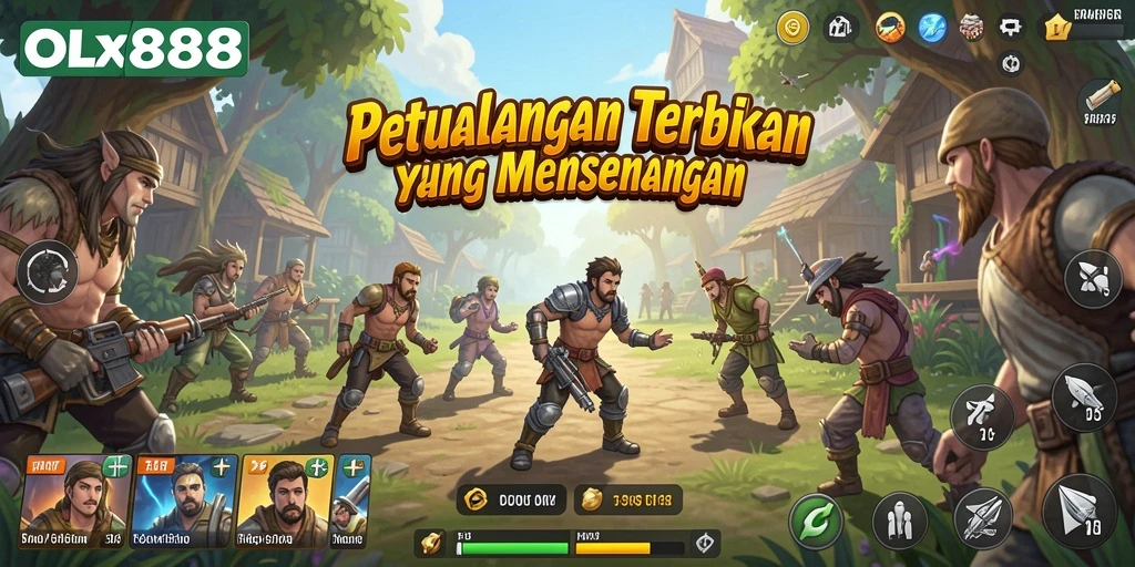 Screenshot OLX888 menampilkan player yang menjelajahi dunia yang luas dan kaya.