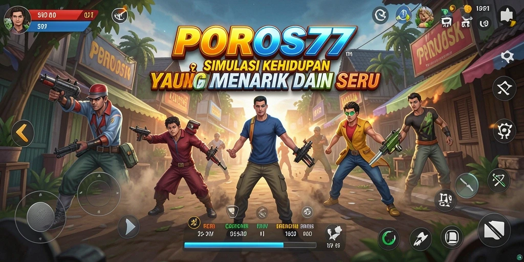 Screenshot utama POROS77 menunjukkan pengalaman gameplay Simulation yang imersif.