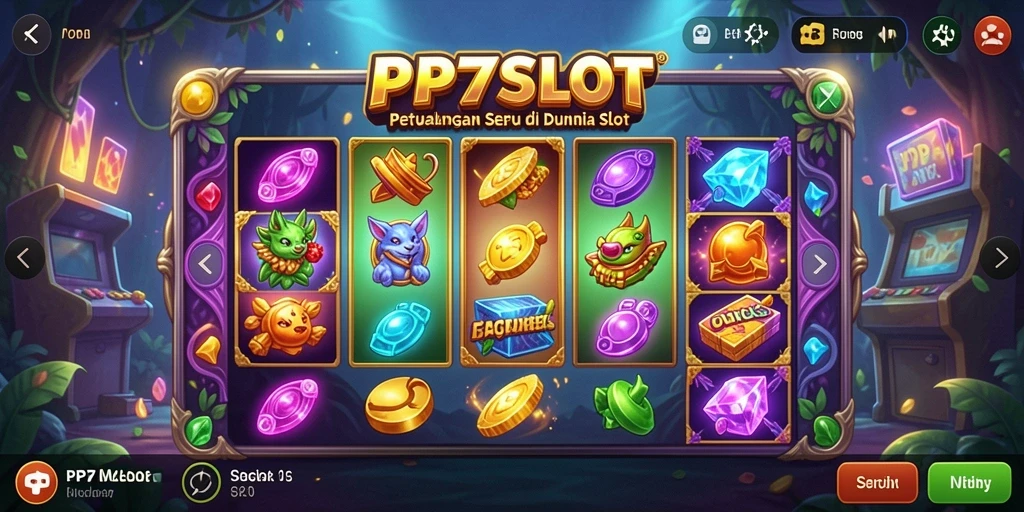 Tangkapan layar dari gameplay <strong>PP7SLOT</strong> yang menampilkan petualangan penuh warna.