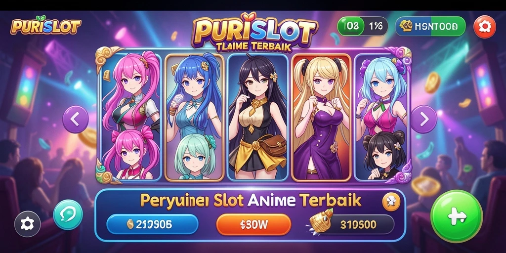 Tampilan gameplay menarik dari <strong>PURISLOT</strong> dengan karakter anime yang memukau.