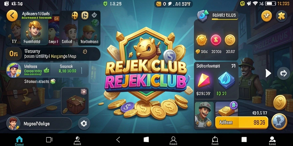 Tampilan antarmuka aplikasi REJEKICLUB yang user-friendly.