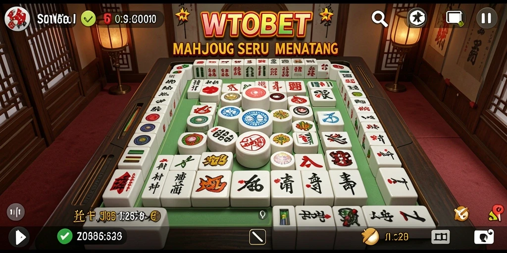 Tampilan menarik dari gameplay Mahjong di WTOBET.